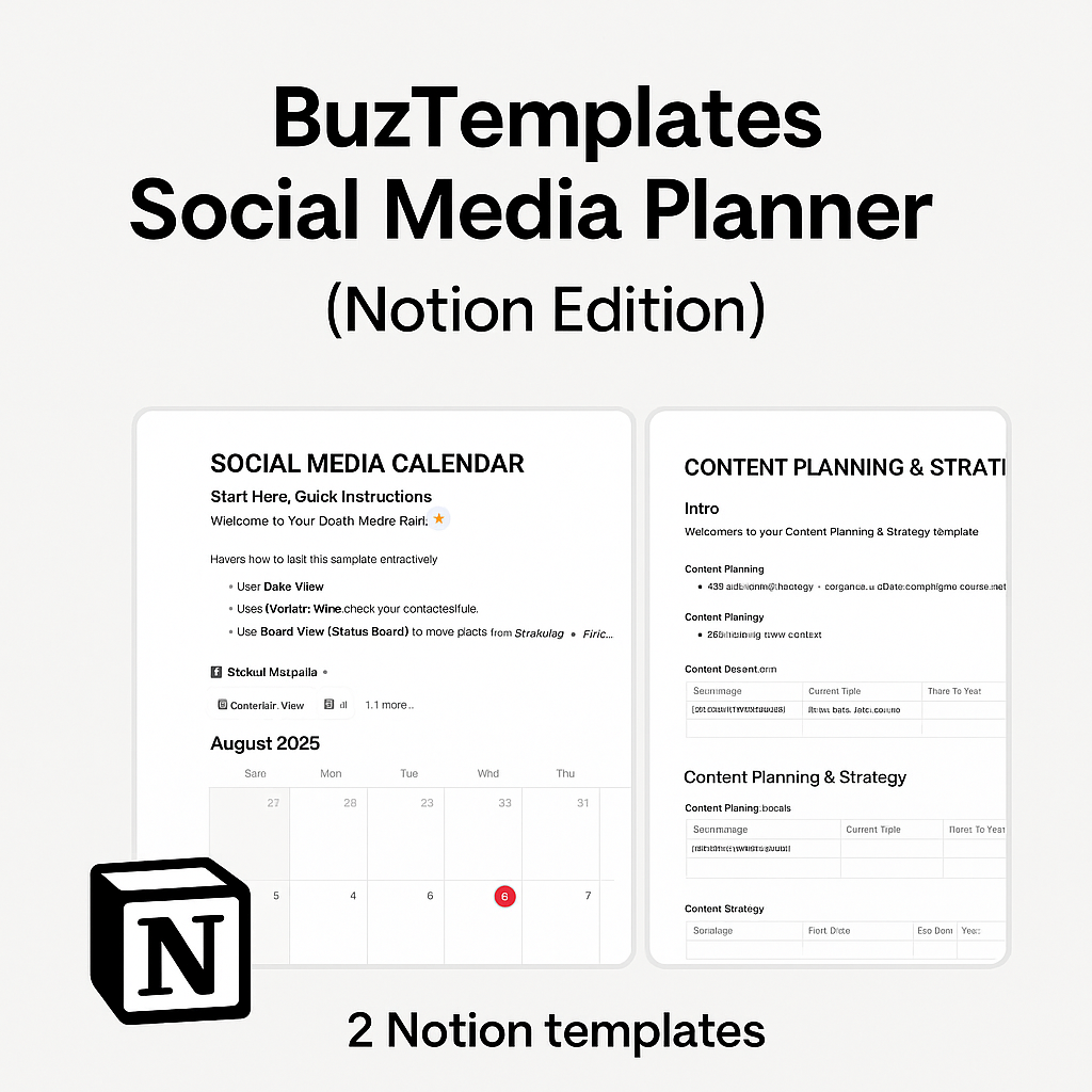 BuzTemplates Social Media Planner (Notion Edition)